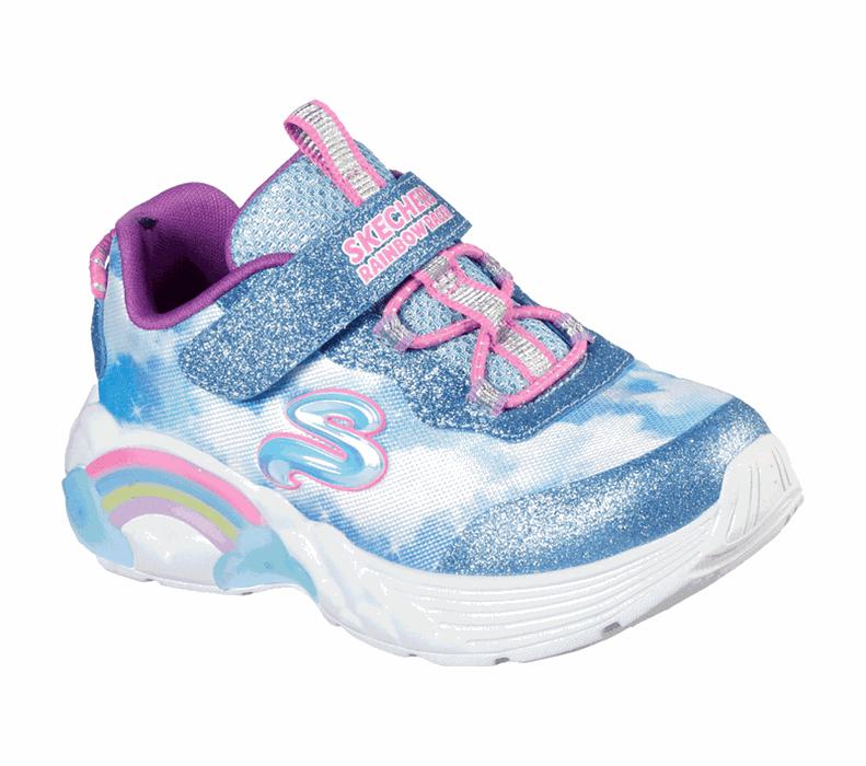 Skechers Flickor Blå Sneakers - S Lights: Rainbow Racer - Sverige (OEMDK-0174)